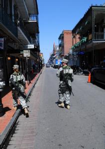 New Orleans, LA, September 5, 2008 --  The Louisiana Army National Guard on patrol in New Orleans. Security and order throughout the area struck b...