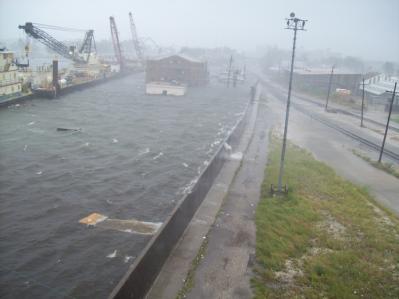 New Orleans, LA, September 1, 2008 -- The industrial canal during Hurricane Gustav.  Ronny Simpson/FEMA