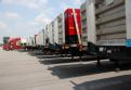 Carville, LA, August 29, 2008 -- Trucks with generators are lined up at the Staging Site for commodities, water, MRES(Meals Ready to Eat), cots, a...