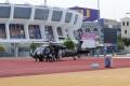 Baton Rouge, LA, August 31, 2008 -- A medical evacuation takes place on the campus of Louisiana State University Track as the Pete Maravich Assemb...