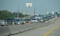 Beaumont, TX, August 30, 2008 -- Hundreds of vehicles line the interstate outside of Beaumont, TX.  Mandatory evacuation orders were made in east ...