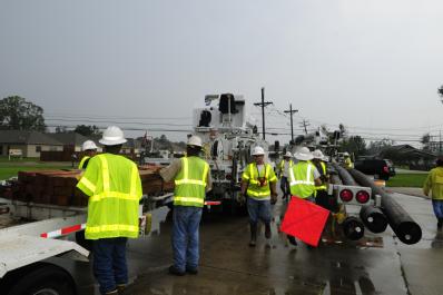 Barker, LA, September 2, 2008 --  Help has been coming into Louisiana from other states following Hurricane Gustav.  This Energy power crew is fro...