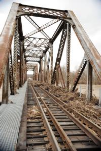 Valley Park, MO, 03/23/2008 -- A railroad bridge over the Meramec River is covered with debris following the recent rise in the river.

Jocelyn ...
