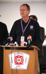 Eureka, MO, March 21, 2008 -- Region 7 Regional Administrator Richard Hainje speaks at a news conference held with local and state officials to di...