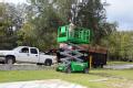 Evergreen, FL, September 18, 2008 -- This Nassau County contractor weighs and estimates the loads of Tropical Storm Fay debris contract truckers a...