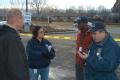 Fernley, NV, January 10, 2008 -- FEMA Federal Coordinating Officer (FCO) Michael Karl, and Deputy FCO Ken Tingman confer with DRC Manager Gabriell...