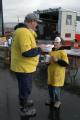 Fernley, NV, January 12, 2008 -- At a Red Cross distribution center, this father and son team are members of the 'Mormon Helping Hands' volunteers...