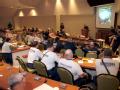 Atlanta, GA, August 31, 2008 -- Members of the four FEMA Urban Search and Rescue task forces that arrived at the Hilton Hotel meet to discuss oper...