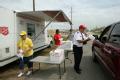 San Leon, TX, October 14, 2008 -- A Salvation Army Canteen hands out lunches to residents and recovery workers in this town along Galveston Bay th...