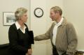 Galveston Island, TX, October 28, 2008 -- Deputy Administrator Harvey Johnson chats with Galveston Mayor, Lyda Ann Thomas after a meeting with loc...