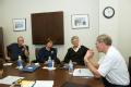 Galveston Island, TX, October 28,2008--Deputy Administrator Harvey Johnson meets with Galveston Mayor Lyda Ann Thomas, near right and FCO Sandy Co...