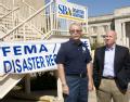 Beaumont, TX, November 3,2008 -- Bob Bennett, FEMA Division One Branch Director for SE Texas holds a press conference with Rep. Kevin Brady, R-TX ...