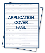 Graphic with the words Application Cover Page written on it.