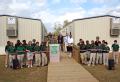 Angie, LA  November 15, 2005 - Colonel Charles Smithers III, U.S. Army Corps of Engineers, spoke at the dedication of two modular classroom buildi...