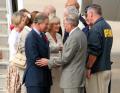 New Orleans, LA, November 4, 2005 - Prince Charles and Camilla greet FEMA officials as they arrive to tour the damages created by Hurricane Katrin...