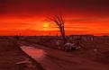 Holly Beach, LA, 1-26-06 -- Sunrise at Holly Beach.   Two images combined to show the depth of beauty and depth of destruction at Holly Beach when...