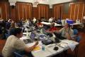 Brownsville, TX, July 23, 2008 -- Disaster Officials work together in the EOC (Emergency Operation Center) tracking the eye of Hurricane Dolly as ...