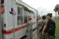 Welasco,TX, July 24, 2008 --  The Salvation Army hot food truck makes a stop at the Texas Army National Guard Armory to feed the Army/Air Force Na...
