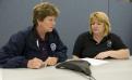 McAllen, TX, August 13, 2008 -- Sandy Coachman, FEMA FCO and Joan Haun, Texas Deputy SCO hold the first weekly teleconference call with Rio Grande...