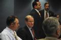 Washington, DC, July 21, 2008 -- FEMA officials at one of the twice daily video teleconferences at FEMA headquarters for Hurricane Dolly.  FEMA Ad...