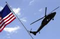 Arlington, VA, September 11, 2002 -- A helicopter is seen during a ceremony held on the afternoon of September 11, 2002.  The ceremony was held to...