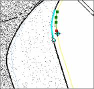 Digitizing line segments to help the analyst perform fence moves correctly.