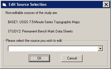 Edit Source Selection dialog