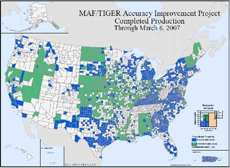 Screenshot of the US Census MAF/TIGER Accuracy Improvement Project Website