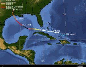 Map of rita's track