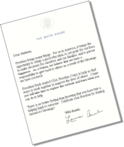Click here to read a letter from Mrs. Bush