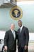 President George W. Bush met Xavier D. Williams upon arrival in Pittsburgh, Pennsylvania, on Monday, July 28, 2003. For the past 10 years, Williams has worked with minority youth to help them develop professional skills to succeed in the workplace. 