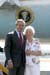 President George W. Bush met Jeanne Robertson upon arrival in Seattle, Washington, on Friday, August 13, 2004.  Robertson, 82, is a mentor with the Lake Washington School District Lunch Buddy program. 