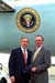 President George W. Bush met Dennis "Denny" Barnett upon arrival in Kansas City, Missouri, tomorrow. Barnett has dedicated his career to helping nonprofits use volunteers to meet critical community needs. 