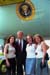 On his arrival in Newark, New Jersey on Monday, President George W. Bush met three Northern Highlands Regional High School students who are actively involved in promoting the President's call to volunteer service. 