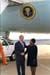 President George W. Bush met Linda Clark upon arrival in Knoxville, Tennessee, tomorrow. Clark has been an active volunteer in the Knoxville community for over 26 years. 