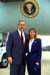 President George W. Bush met Kathleen Eid-Heberle upon arrival in Charlotte, North Carolina, on Thursday, October 24th. Heberle has been an active volunteer with the American Red Cross at the national and local level for the past 18 years.