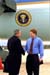 President George W. Bush met Zack Dietrich upon arrival in Portsmouth, New Hampshire on Friday, November 1, 2002. Dietrich is an AmeriCorps VISTA member who has spent the last year working with Rockingham Community Action. 