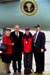 President George W. Bush met Larry, Linda and Eric Swartz upon arrival in Springfield, Illinois, on Sunday, November 3. The Swartz family is a supporter of the Special Olympics. 