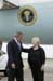President George W. Bush met Carmen S. Parker upon arrival in Houston, Texas, on Saturday, July 19, 2003. Parker has been an active volunteer in the Houston area for more than 12 years.