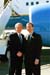 President George W. Bush met Richard McKeon upon arrival in Bay Shore, New York, on Thursday, March 11, 2004.  McKeon, an employee with FleetBoston Financial, is an active volunteer with Operation Hope, Inc., a nonprofit organization working to empower individuals through economic education and financial literacy.