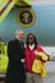 President George W. Bush met Kareen Wilkinson upon arrival in Boston, Massachusetts, on Thursday, March 25, 2004.  Since August 2003, Wilkinson has served as an AmeriCorps member with City Year Boston.