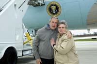 President George W. Bush met Lila Cody upon arrival in Green Bay, Wisconsin, on Saturday, October 30, 2004.  Cody, 61, is an active volunteer with St. Vincent Hospital.