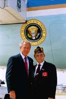 President George W. Bush met James F. Mareschal upon arrival in St. Louis, Missouri, on Tuesday, August 26, 2003.   Mareschal has been an active volunteer in the St. Louis community throughout his entire life.