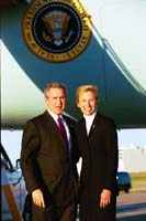 President George W. Bush met Laura Wheat upon arrival in Dallas, Texas on Wednesday, October 29, 2003.  Wheat, a breast cancer survivor, has been an active volunteer with Gilda’s Club North Texas for the past four years.
