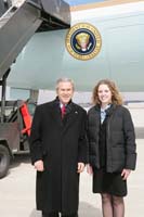 President George W. Bush presented the President’s Volunteer Service Award to Betty Cheney upon arrival in Columbus, Ohio, on Wednesday, March 9, 2005.  Cheney, 17, is an active volunteer with Big Brothers Big Sisters and other community service organizations.  