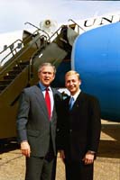 President George W. Bush met Joe McFadden upon arrival in El Dorado, Arkansas, on Tuesday, April 6, 2004.  McFadden is an active volunteer with many organizations in the El Dorado area, including the Jaycees, Main Street El Dorado, the American Cancer Society, and the United Way of Union County.  