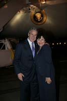 President George W. Bush presented the President’s Volunteer Service Award to Barbara MacLean upon arrival at the airport in Phoenix, Arizona, on Tuesday, October 3, 2006.  MacLean is the founder of Face in the Mirror Foundation which provides encouragement and pampering to women with cancer.  To thank them for making a difference in the lives of others, President Bush honors a local volunteer, called a USA Freedom Corps Greeter, when he travels throughout the United States.  President Bush has met with more than 500 individuals around the country, like MacLean, since March 2002.