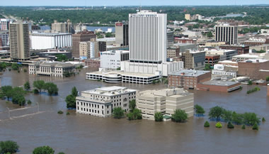 Cedar Rapids Downtown Under Water