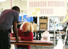 Hilary Stevens assists the residents of the 9th Ward in New Orleans.