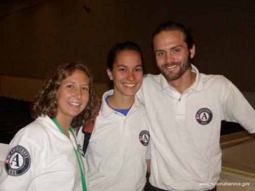 Former AmeriCorps NCCC members Ashley Sloan, Greg Loushine, and Jackie Smith served at the former Charleston, S.C., NCCC campus during the 2006-07 program year. While serving on a project in St. Bernard Parish, they recognized Gulf Coast recovery efforts were hampered by the need for more volunteer housing. Their response was to create Live St. Bernard, an organization that renovated an 1,800-square foot home where up to 16 volunteers can be housed while participating in rebuilding projects. The fundraisers they organized garnered $15,000 in donations. They then led 50 volunteers to clean mold, install insulation, and paint the Live St. Bernard Home. Their efforts were chronicled by CNN and USA Today.  As part of AmeriCorps Week, the Corporation for National and Community Service honored a handful of outstanding AmeriCorps members, alums, and corporate sponsors with Spirit of Service Awards in recognition of their contributions to national service.